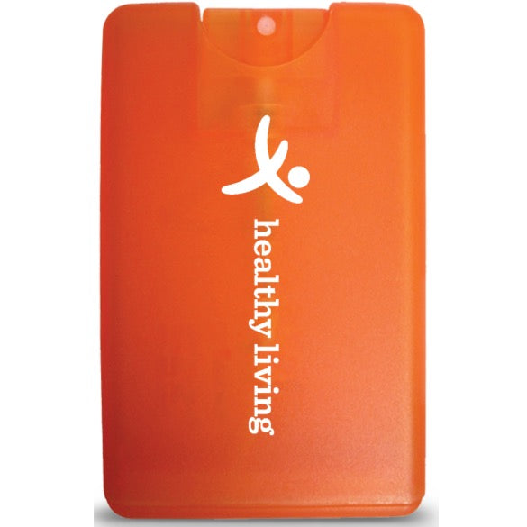 Credit Card Style Antibacterial Hand Sanitizer Spray -Healthy Living logo-Special Quantity Order