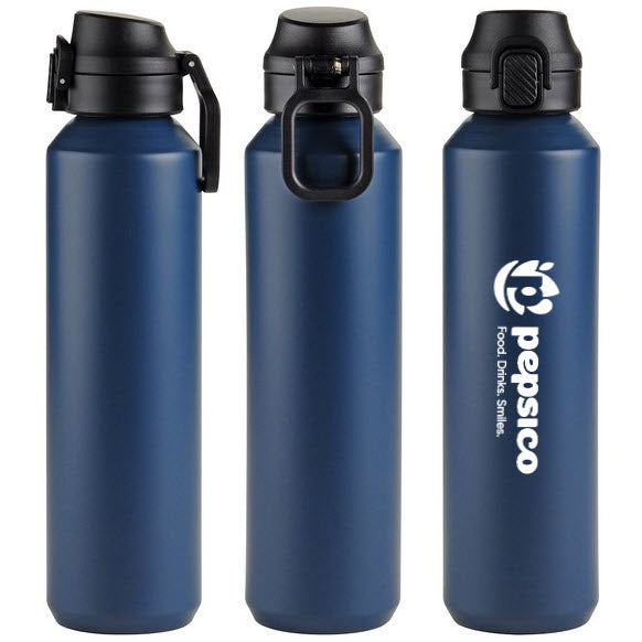 27 oz Recycled Aluminum Bottle with Flip-Top Lid and Carabiner