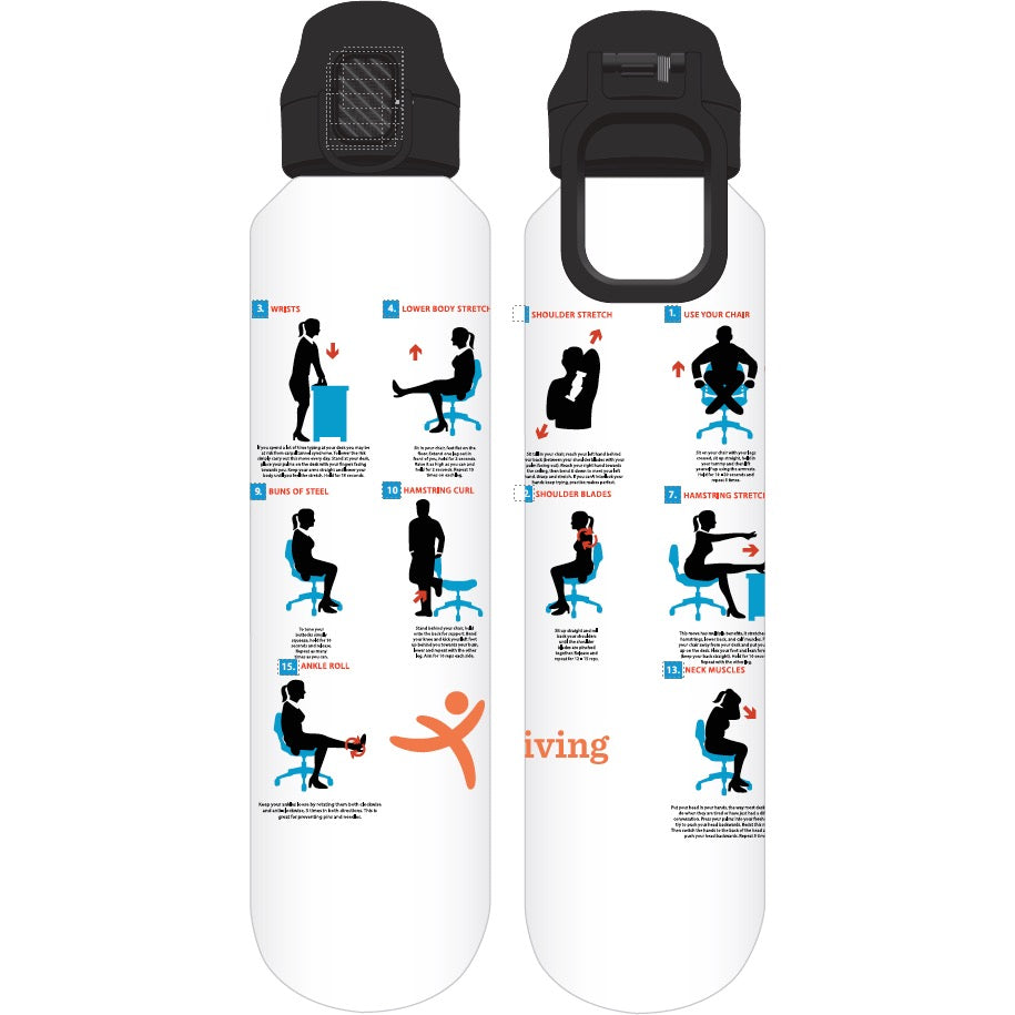 27 oz Recycled Aluminum Bottle with Flip-Top Lid and Carabiner-WITH STRETCHES